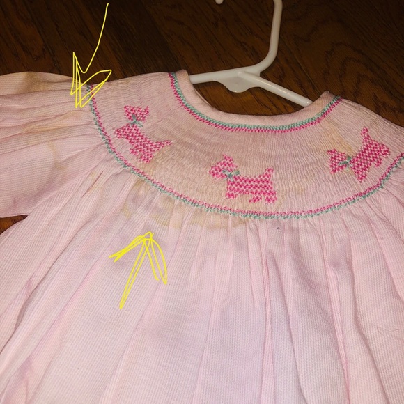 Baby girl pink smock dress in size 6m - Picture 2 of 3
